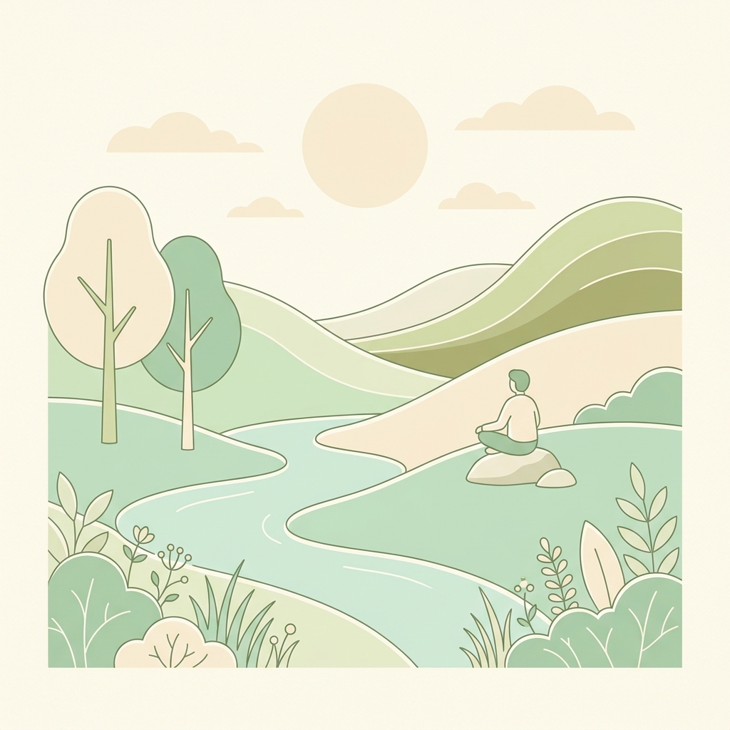 A calm, therapeutic illustration of nature